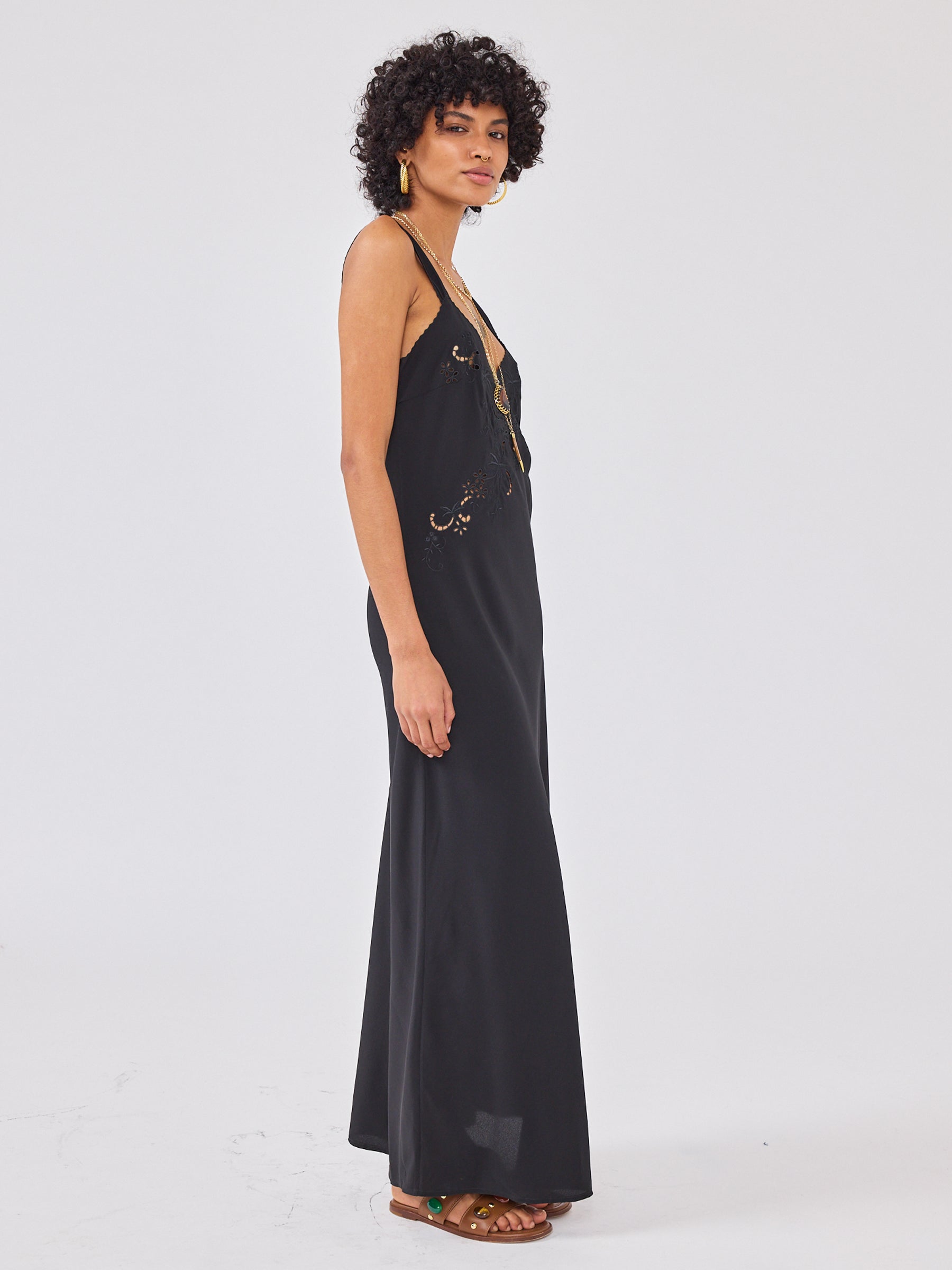 hayley menzies silk dress Hayley Menzies Esmeralda Silk Lurex Volume Gown In Black - 50% Off
