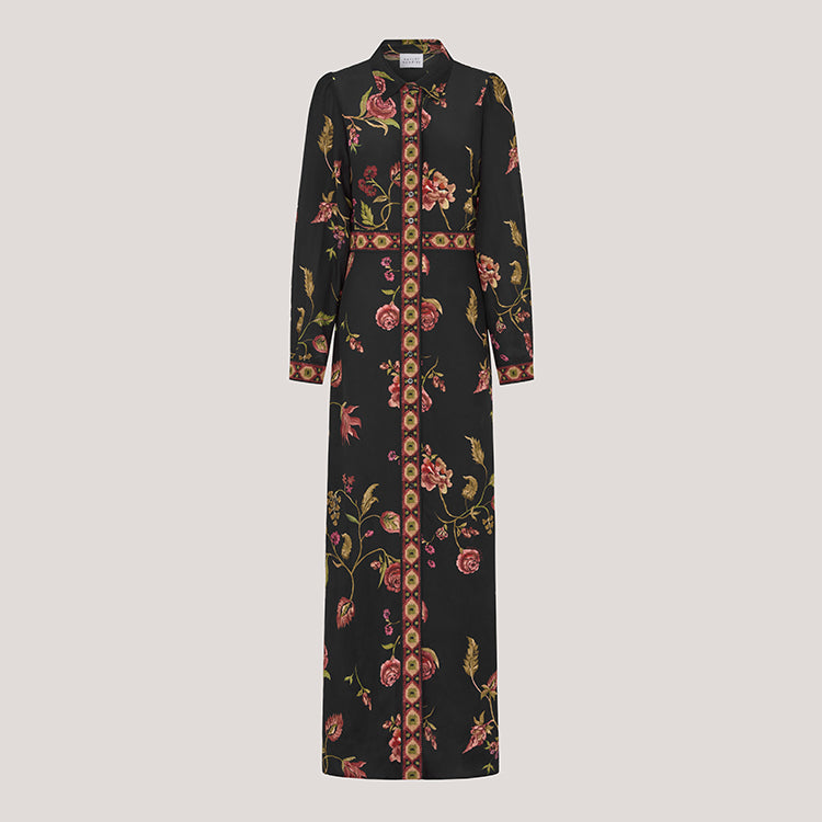 Talitha Silk Shirt Dress Black