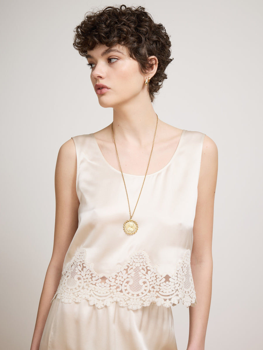 Carly Silk Cami Oyster