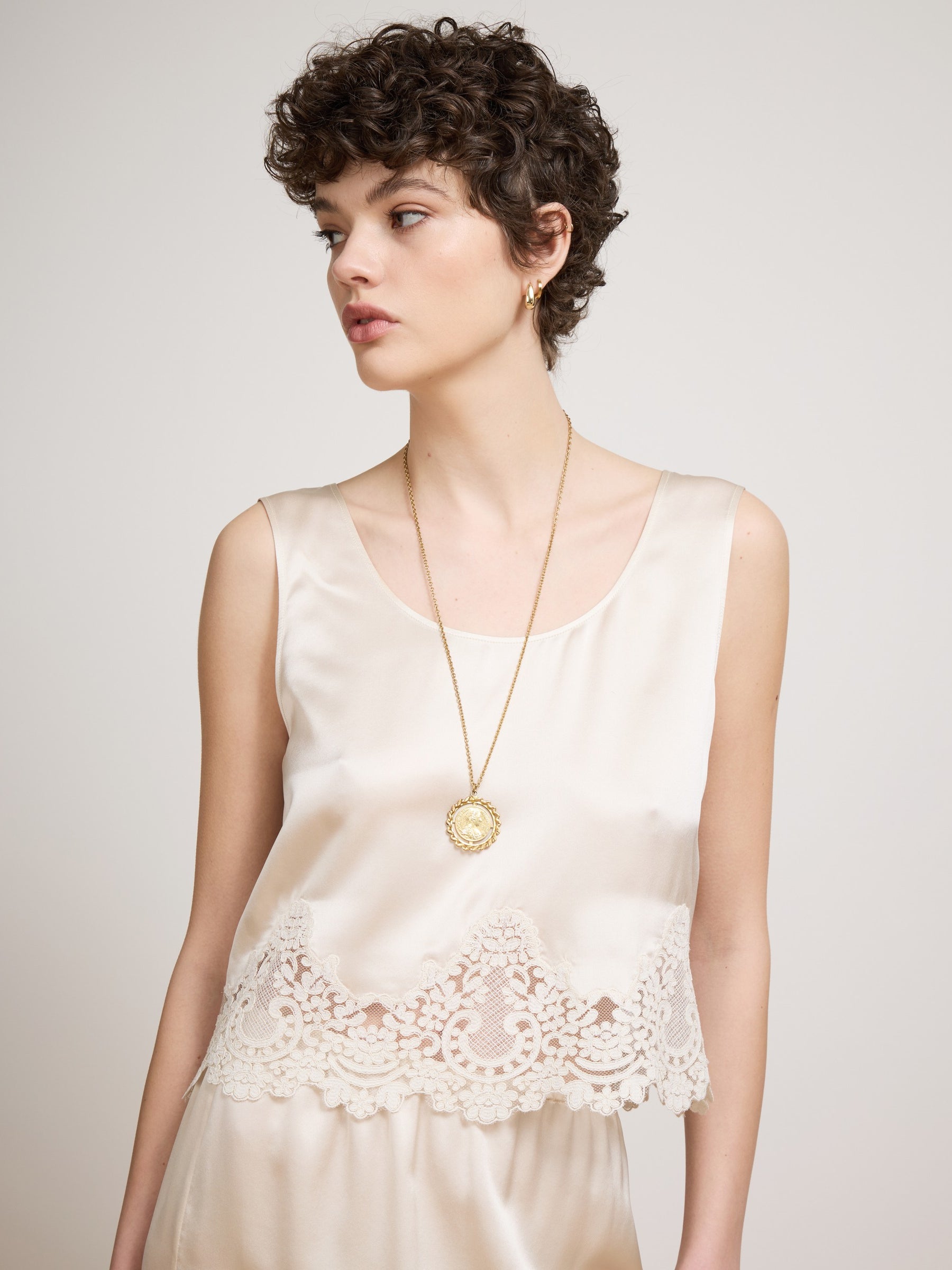 Carly Silk Cami Oyster