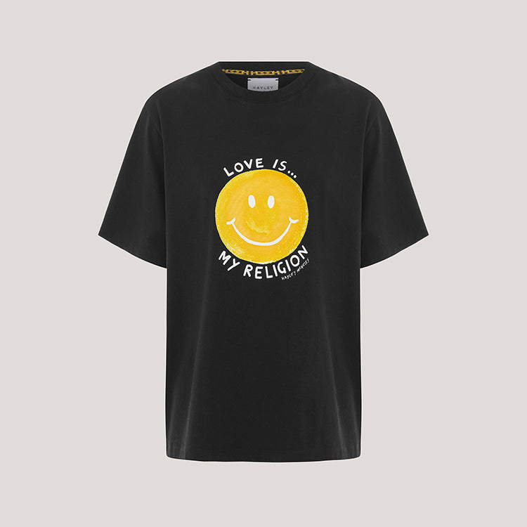 Smiley Love T-Shirt Black