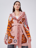 Tibetan Tiger Merino Jacquard Short Cardigan Pink