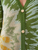 Tie Dye Jacquard V-Neck Cardigan Cactus Green