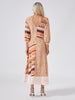 Sand Leopard Panelled Silk Maxi Dress