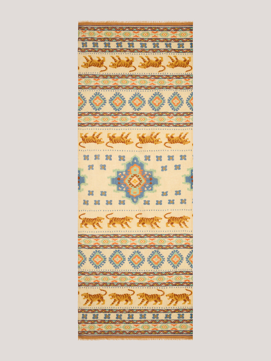 Tiger Loom Wool/ Cashmere Scarf Cream