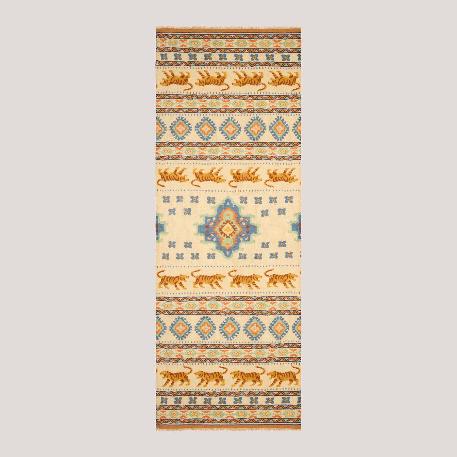Tiger Loom Wool/ Cashmere Scarf Cream