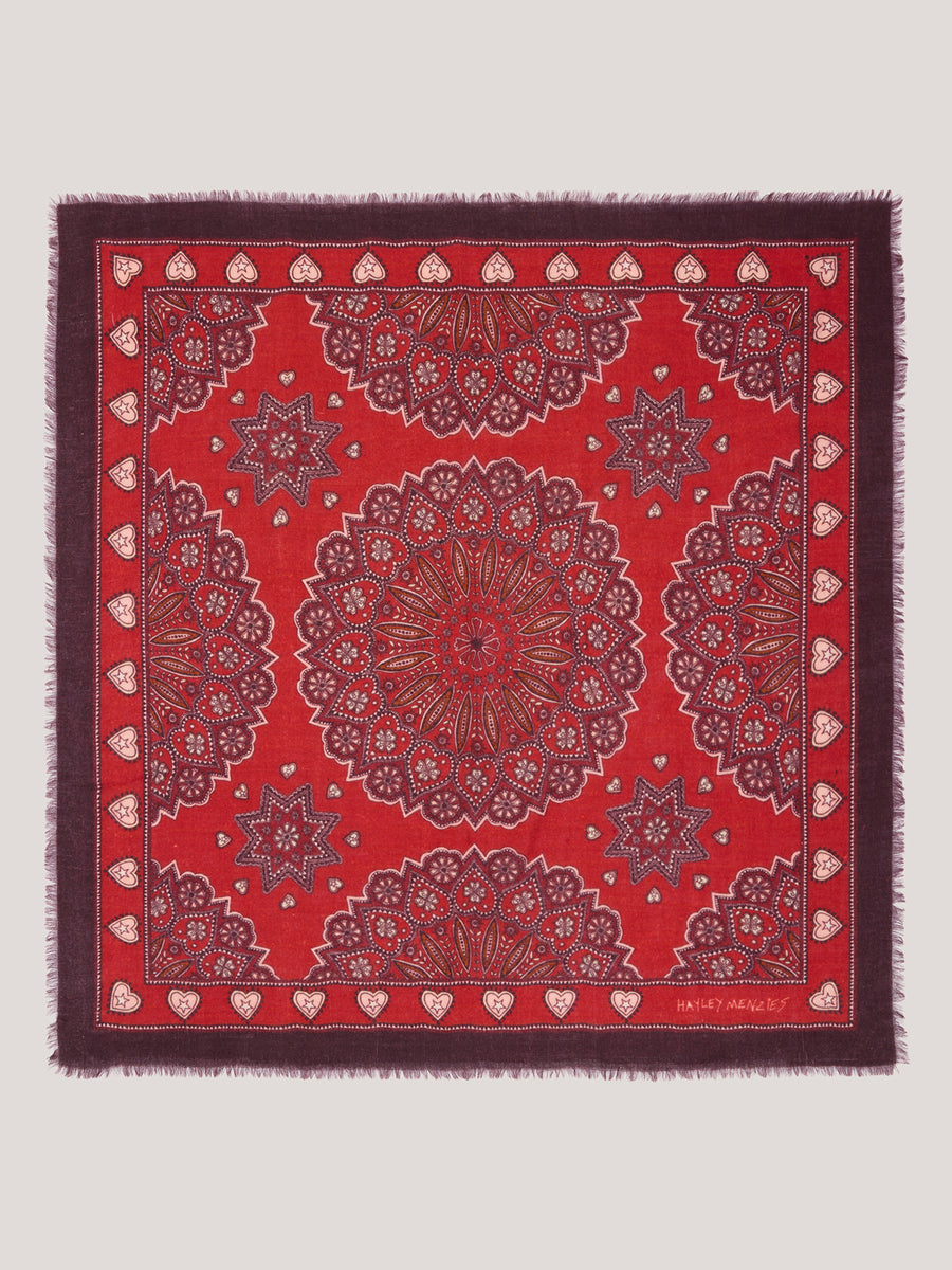 Dalton Cashmere Scarf Red 75 x 75cm