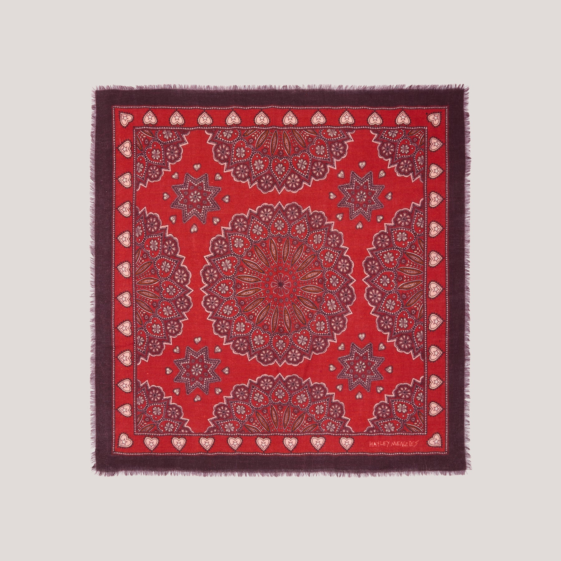 Dalton Cashmere Scarf Red Small
