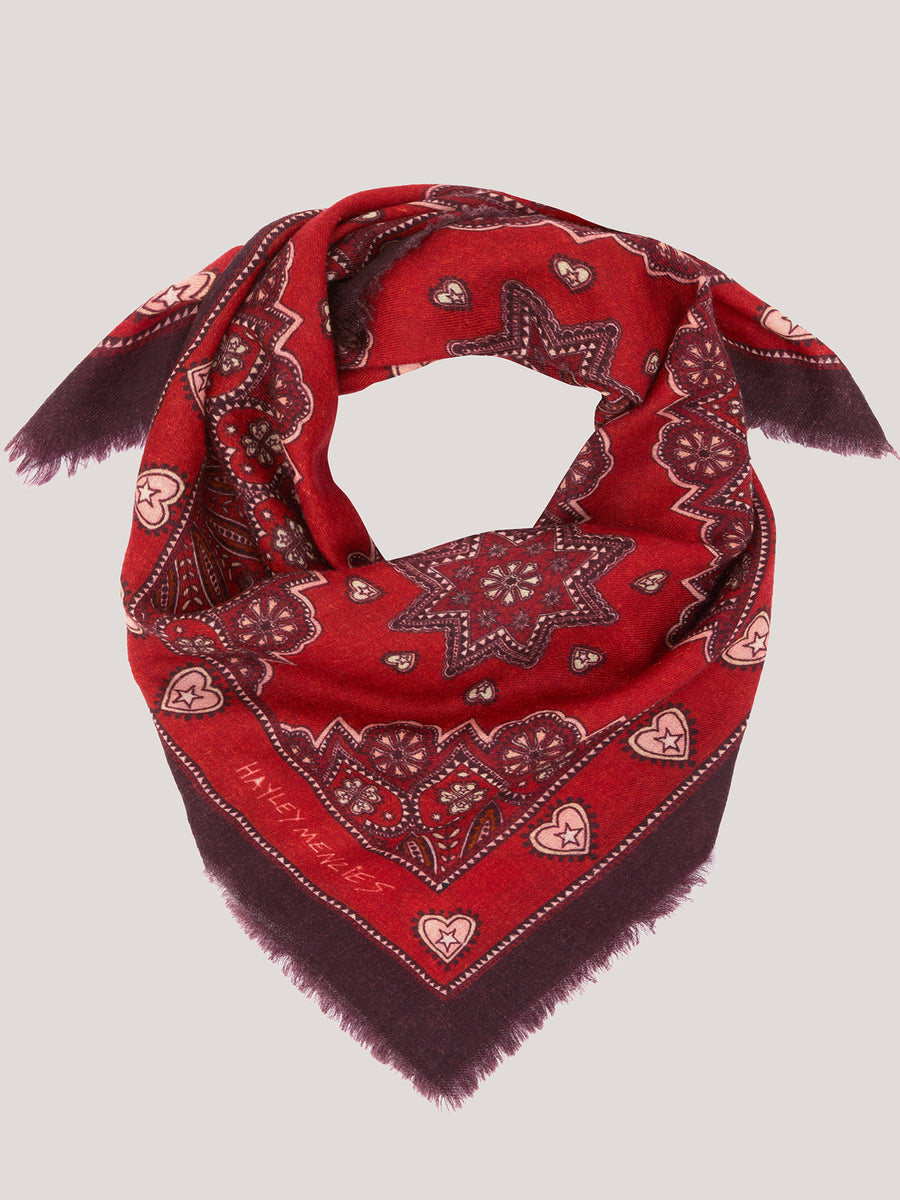 Dalton Cashmere Scarf Red 75 x 75cm