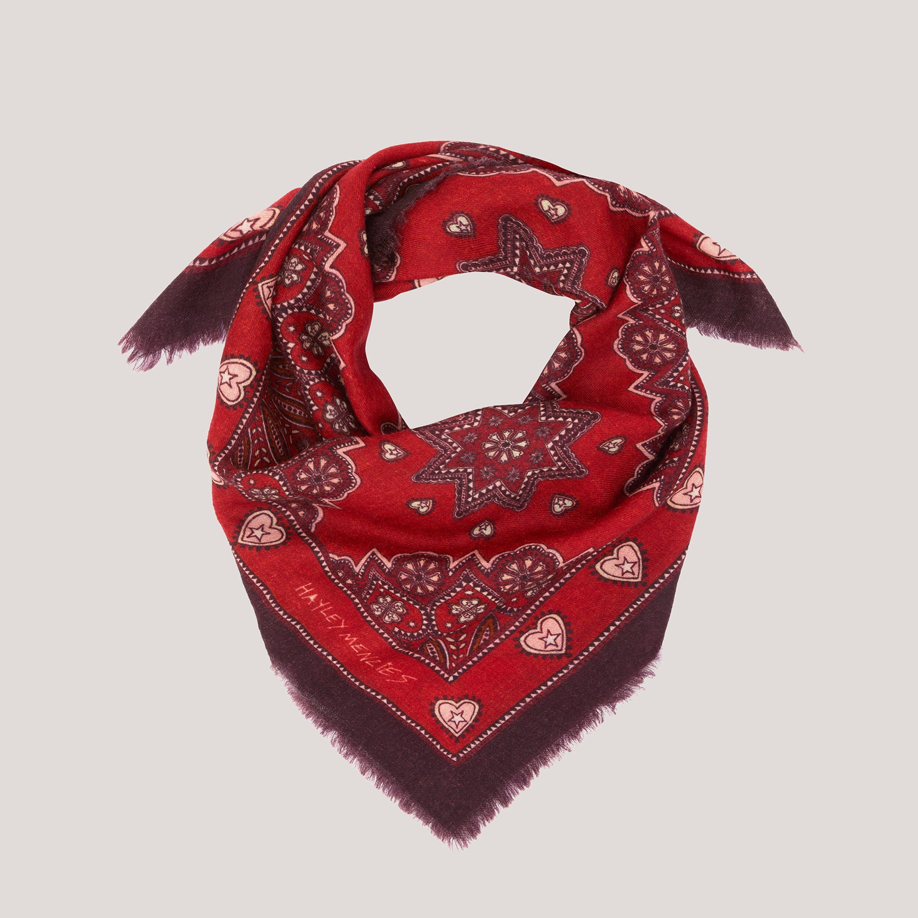 Dalton Cashmere Scarf Red Small
