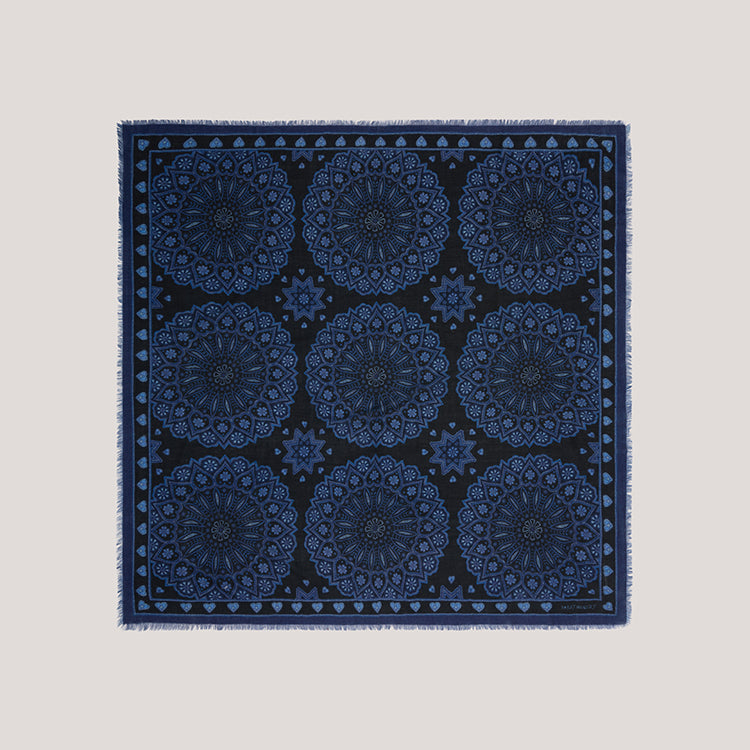 Dalton Cashmere Scarf Blue Large