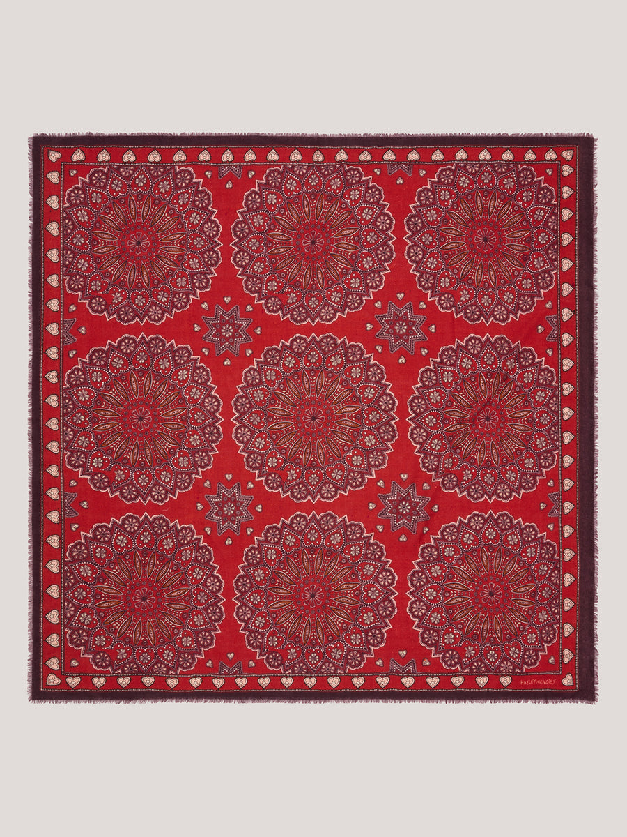 Dalton Cashmere Scarf Red 130 x 130cm