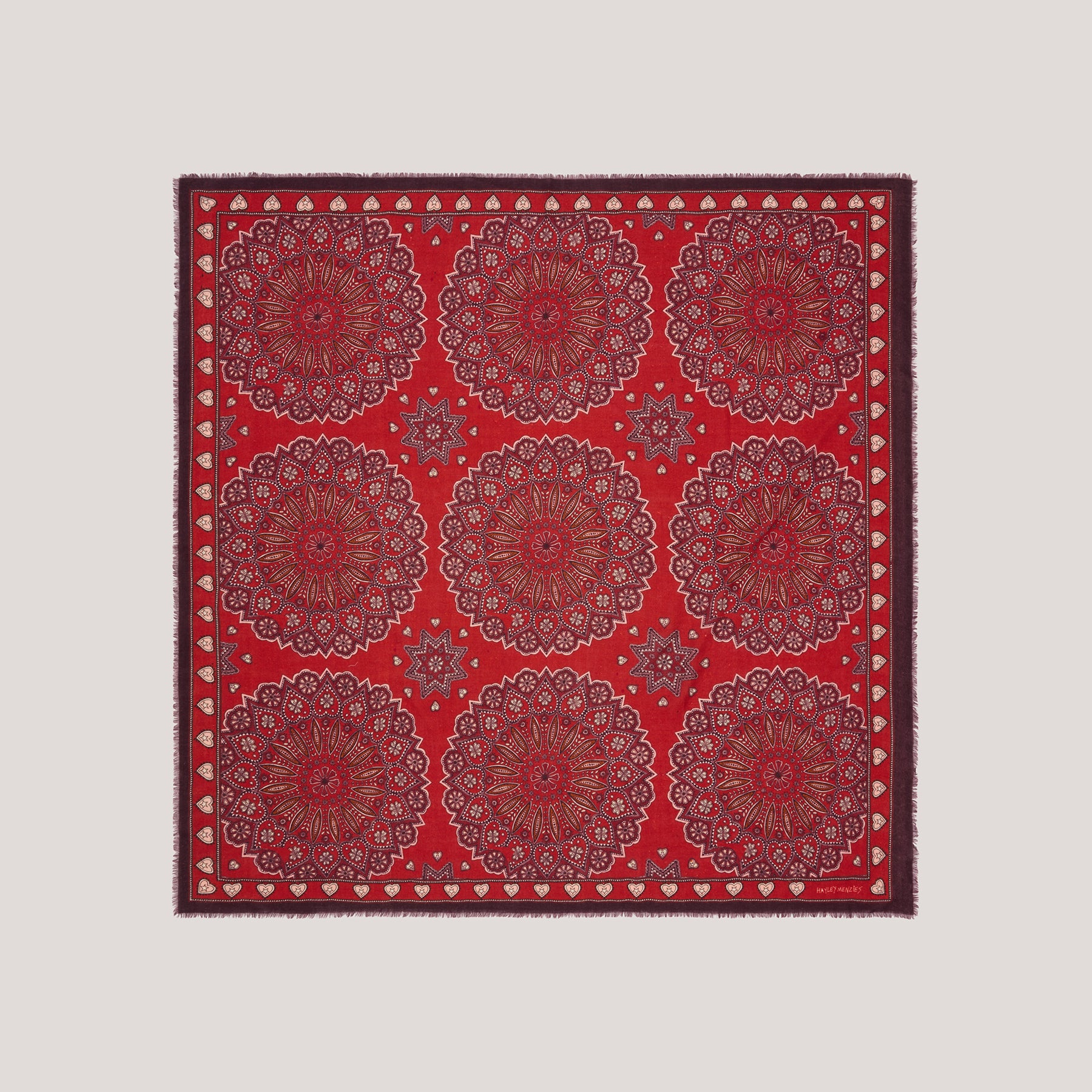 Dalton Cashmere Scarf Red Large