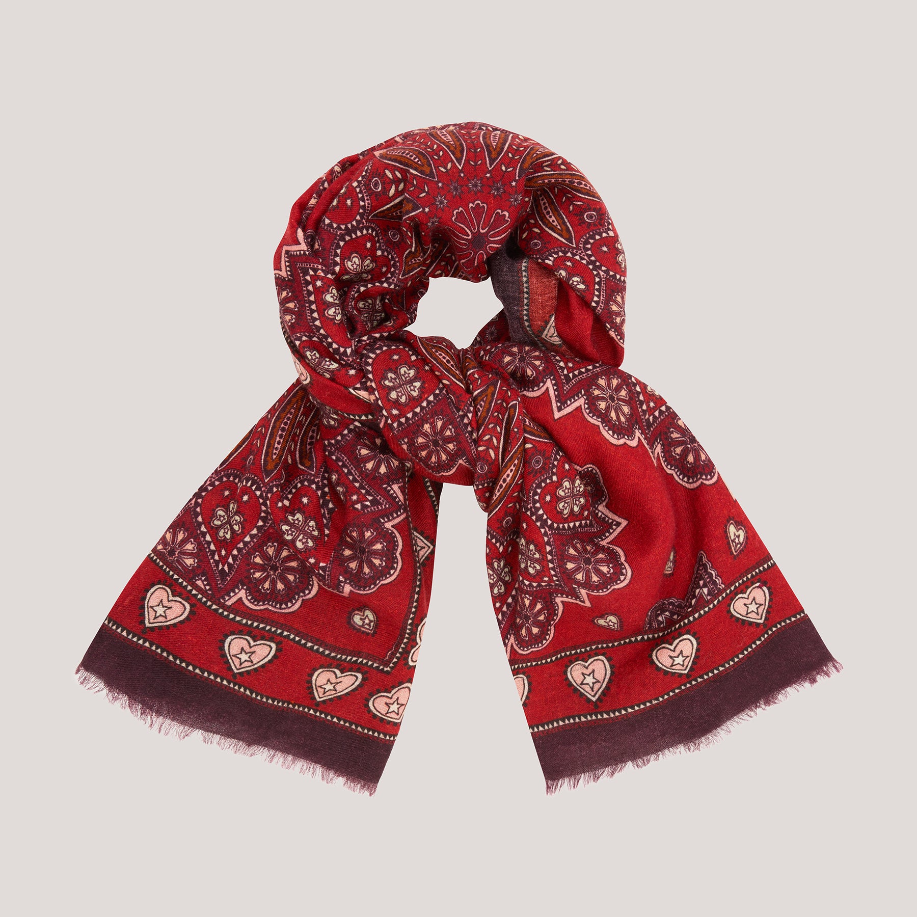 Dalton Cashmere Scarf Red Large