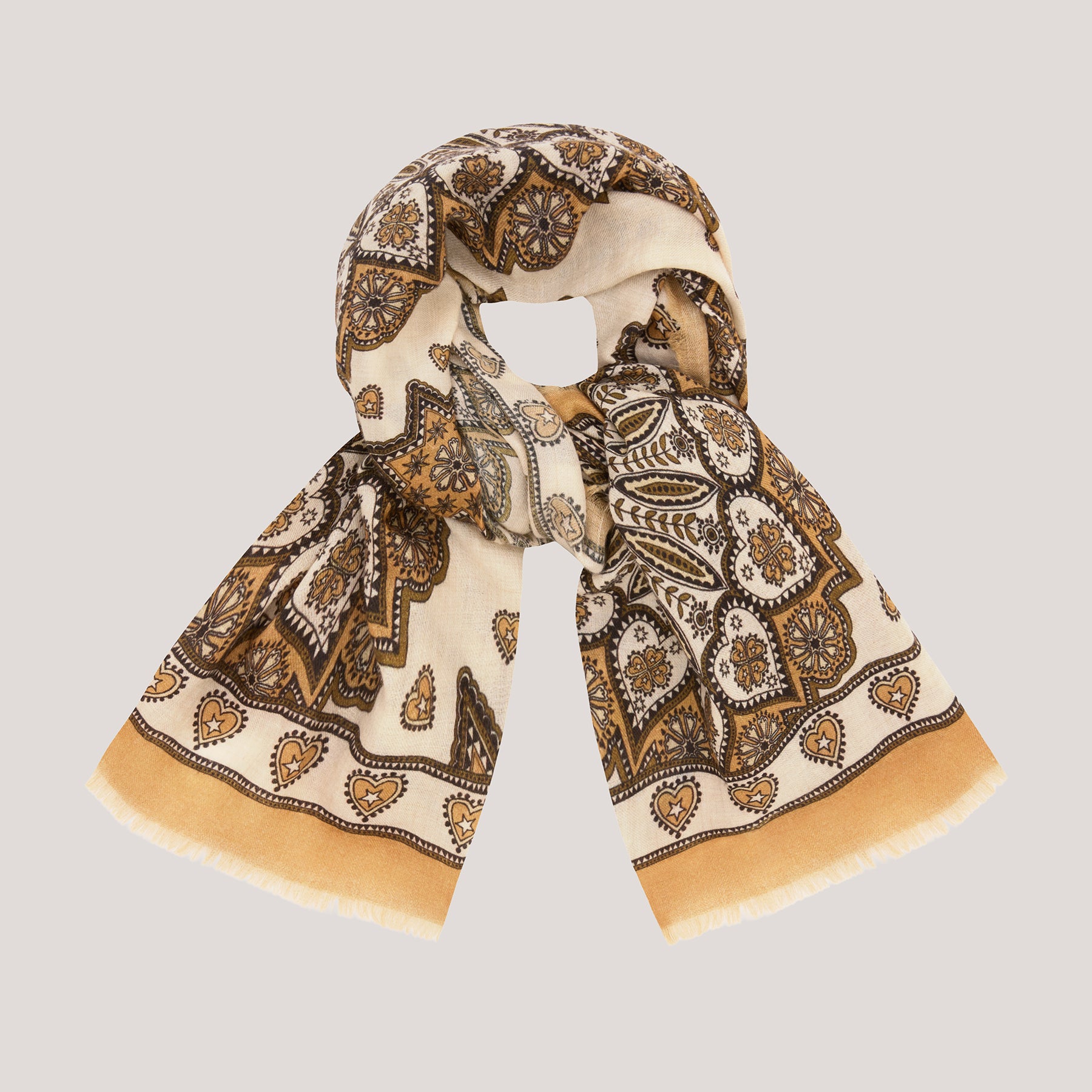 Dalton Cashmere Scarf Cream Large 130x130