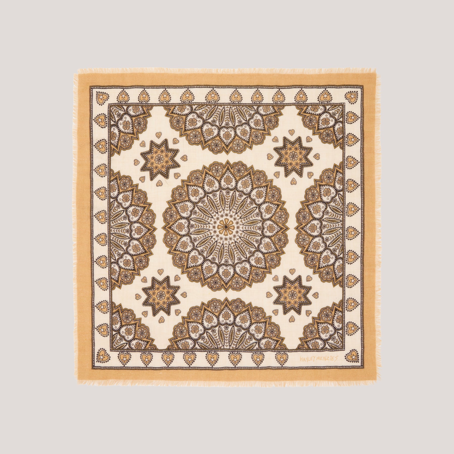 Dalton Cashmere Scarf Cream Small