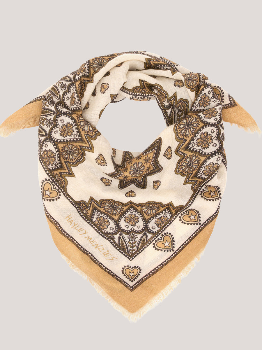 Dalton Cashmere Scarf Cream 75 x 75cm