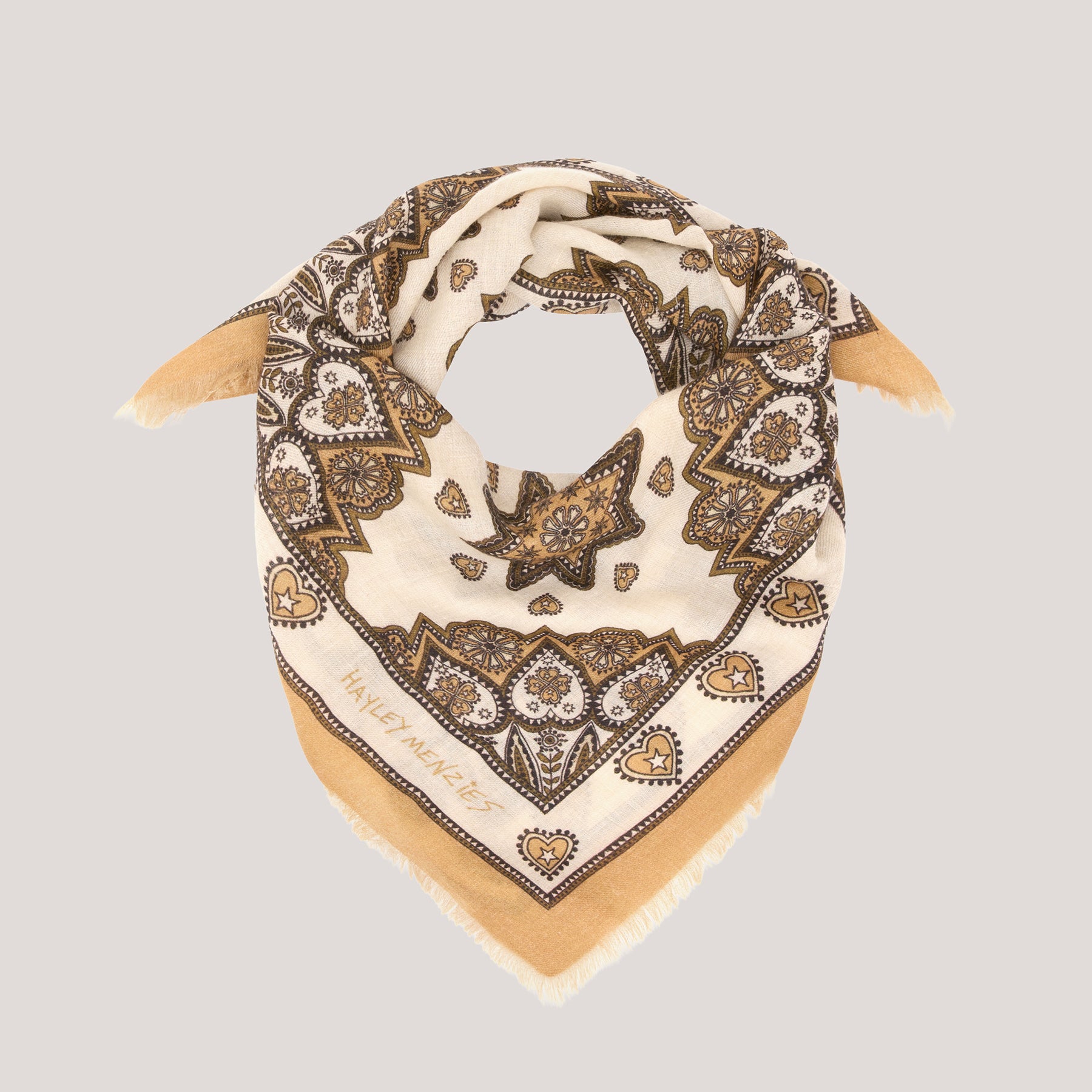 Dalton Cashmere Scarf Cream Small