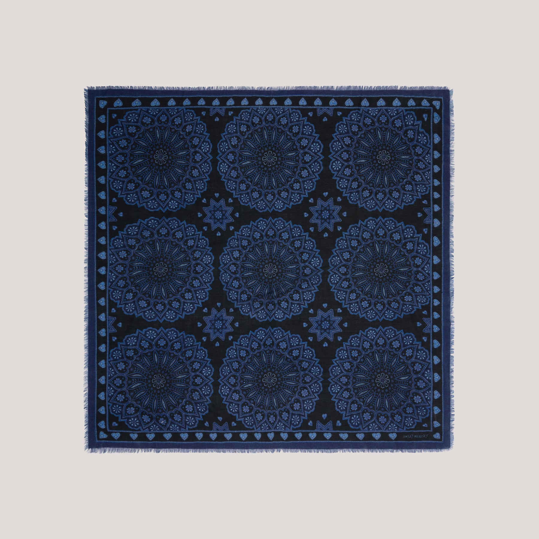 Dalton Cashmere Scarf Blue 130 x 130cm