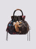 Courageous Tiger Black Silk Drawstring Pouch Bag