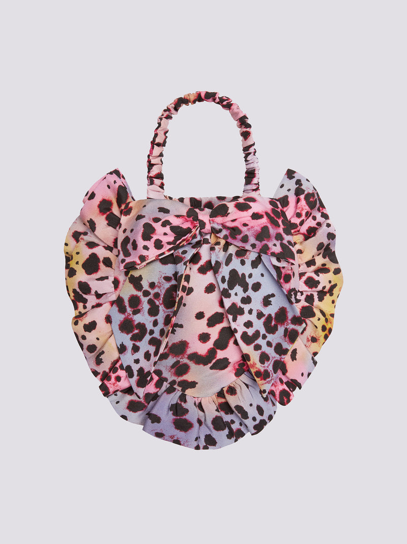 Hypnotic Cheetah Multi Silk Heart Shape Bag