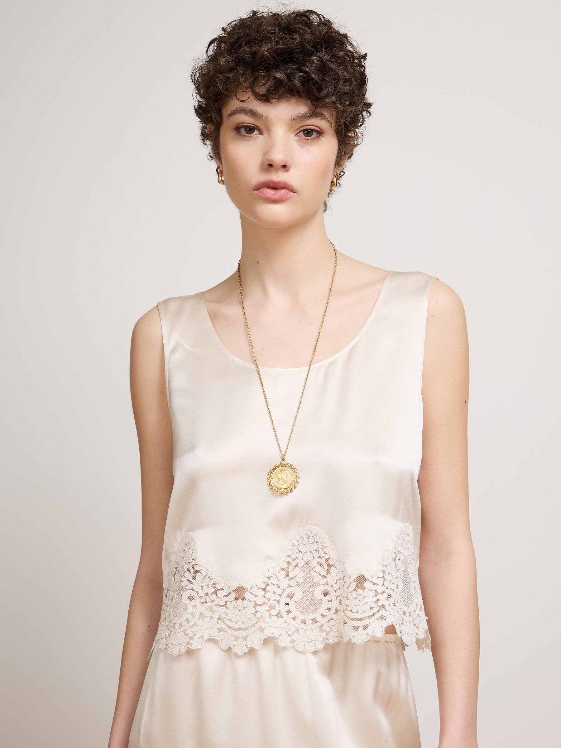 Carly Silk Cami Oyster