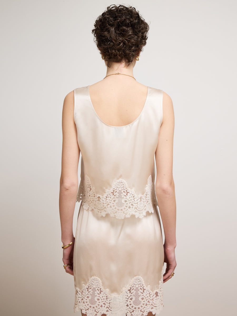 Indy Silk Skirt Oyster