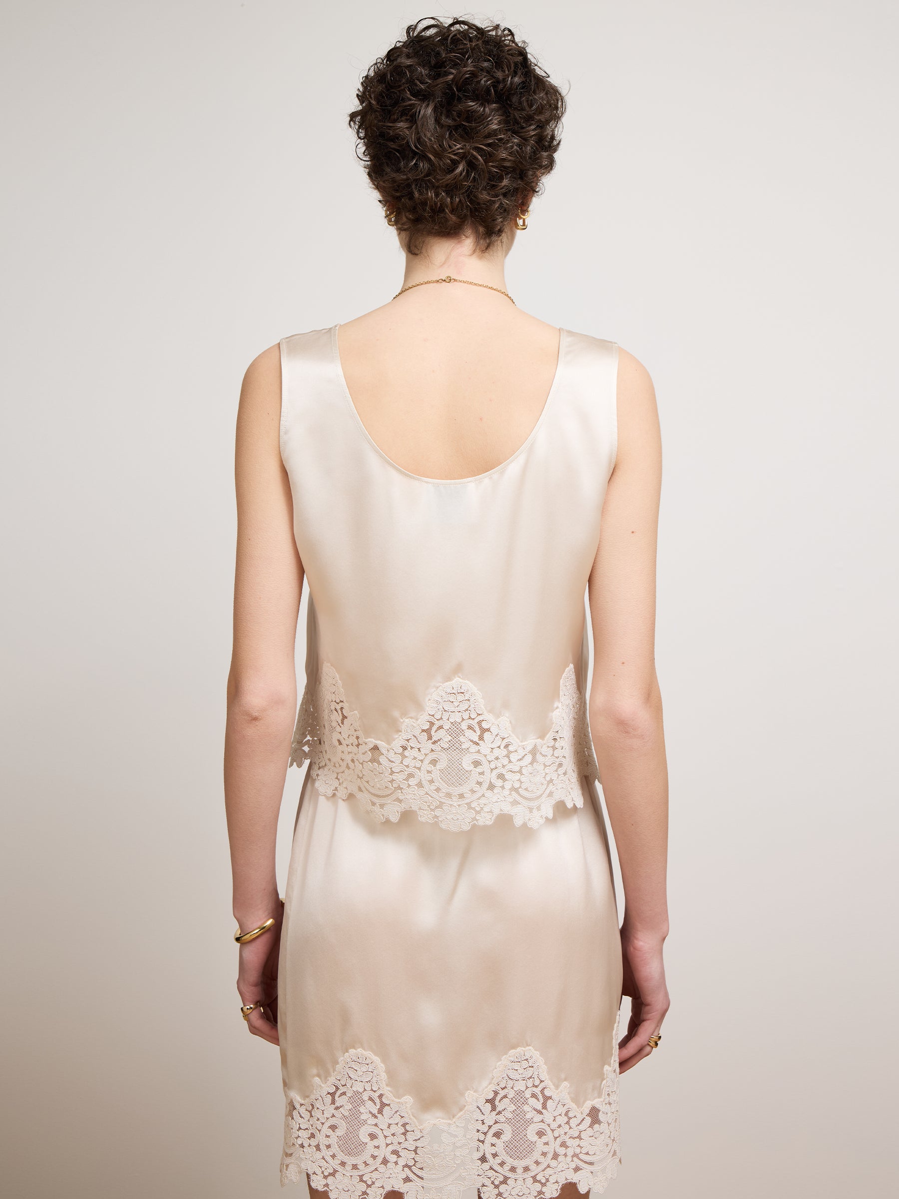 Indy Silk Skirt Oyster
