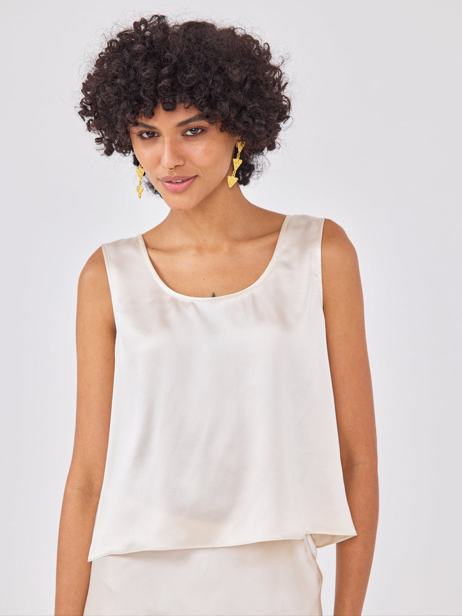 Nico Silk Vest Oyster