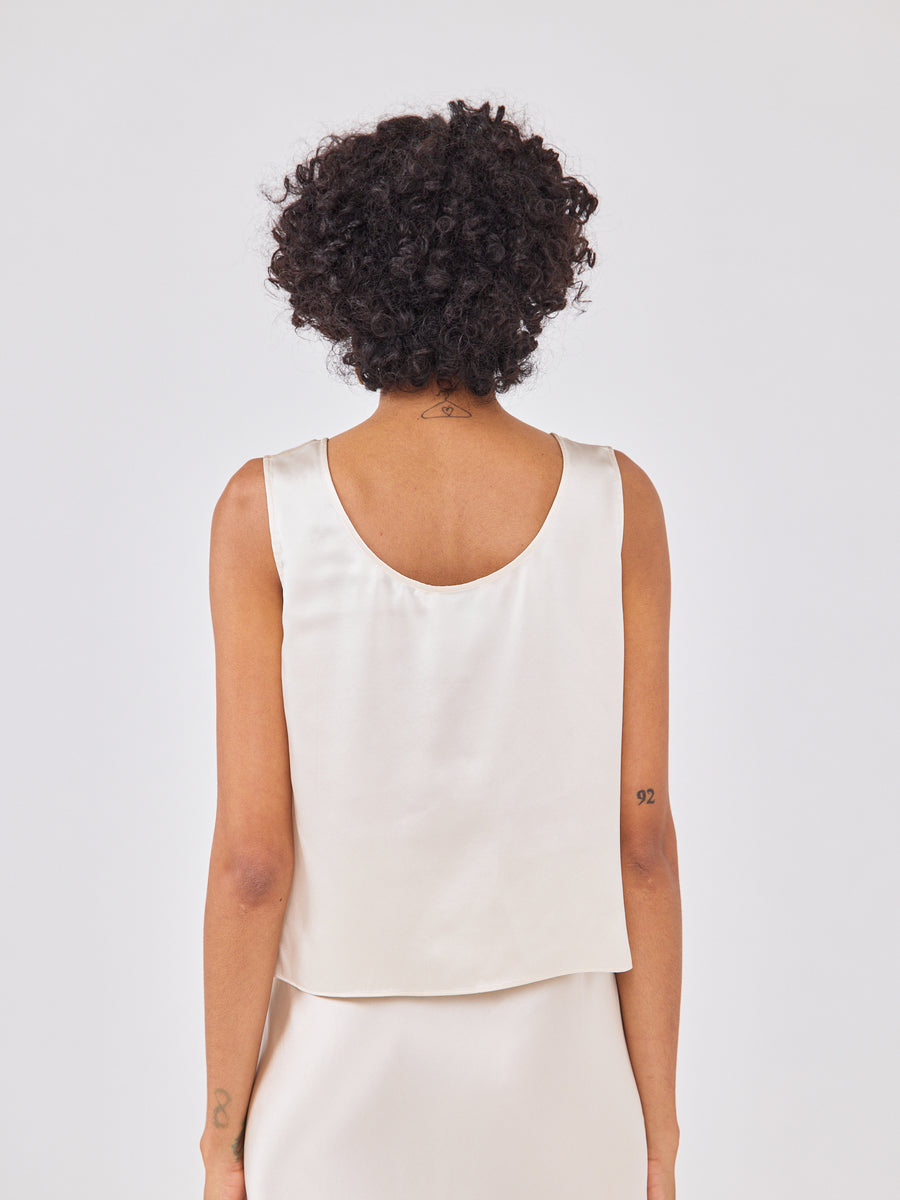Nico Silk Vest Oyster