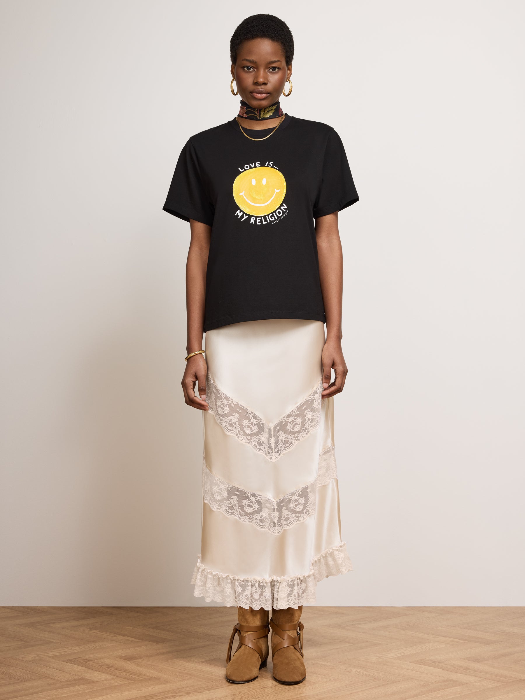 Smiley Love T-Shirt Black