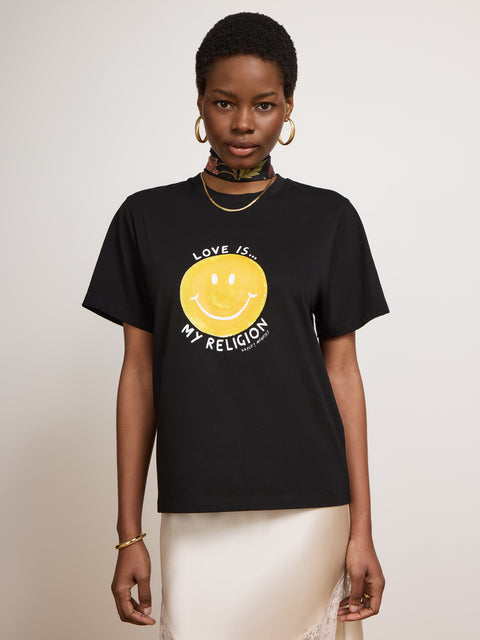 Smiley Love T-Shirt Black