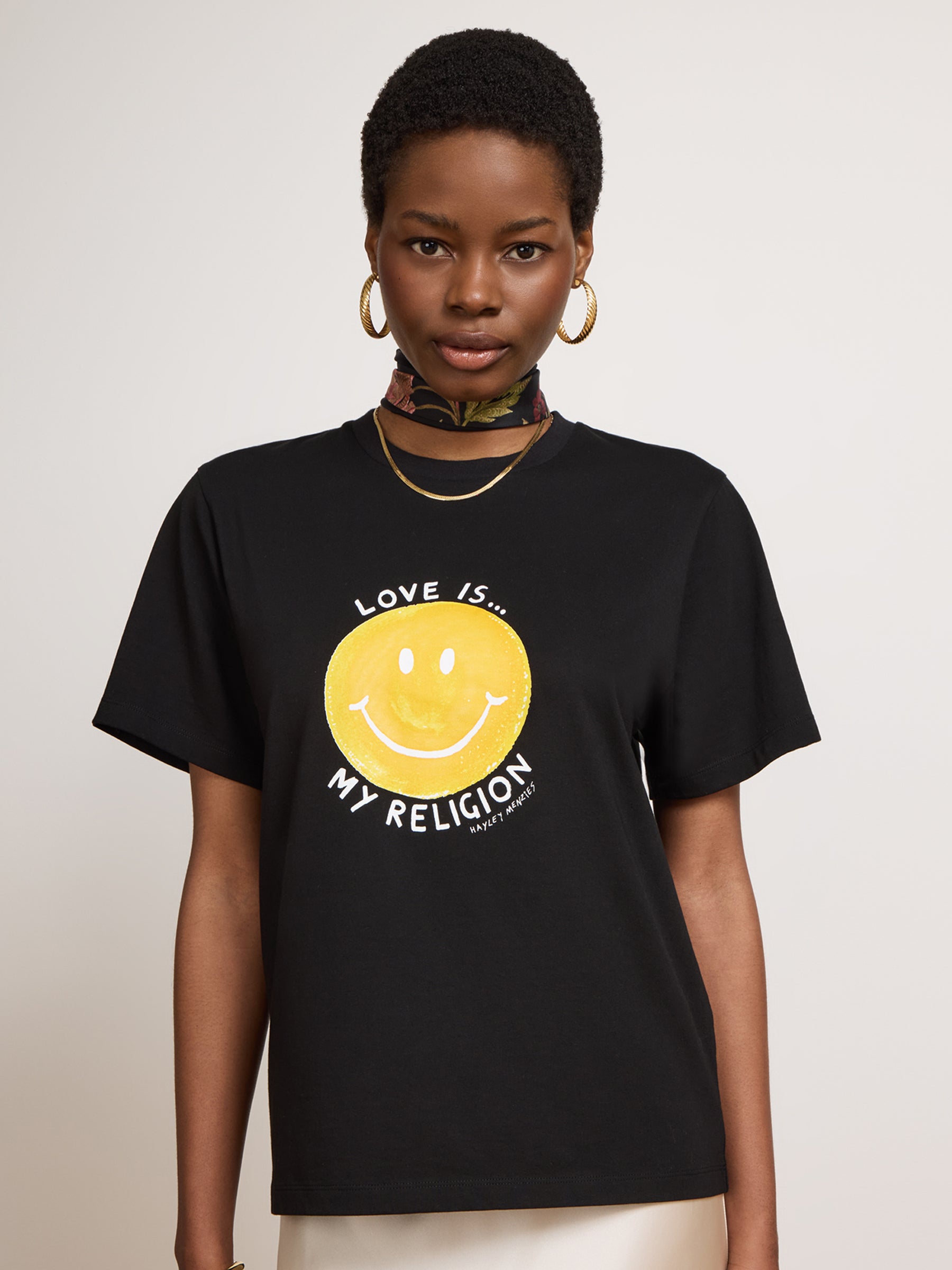 Smiley Love T-Shirt Black
