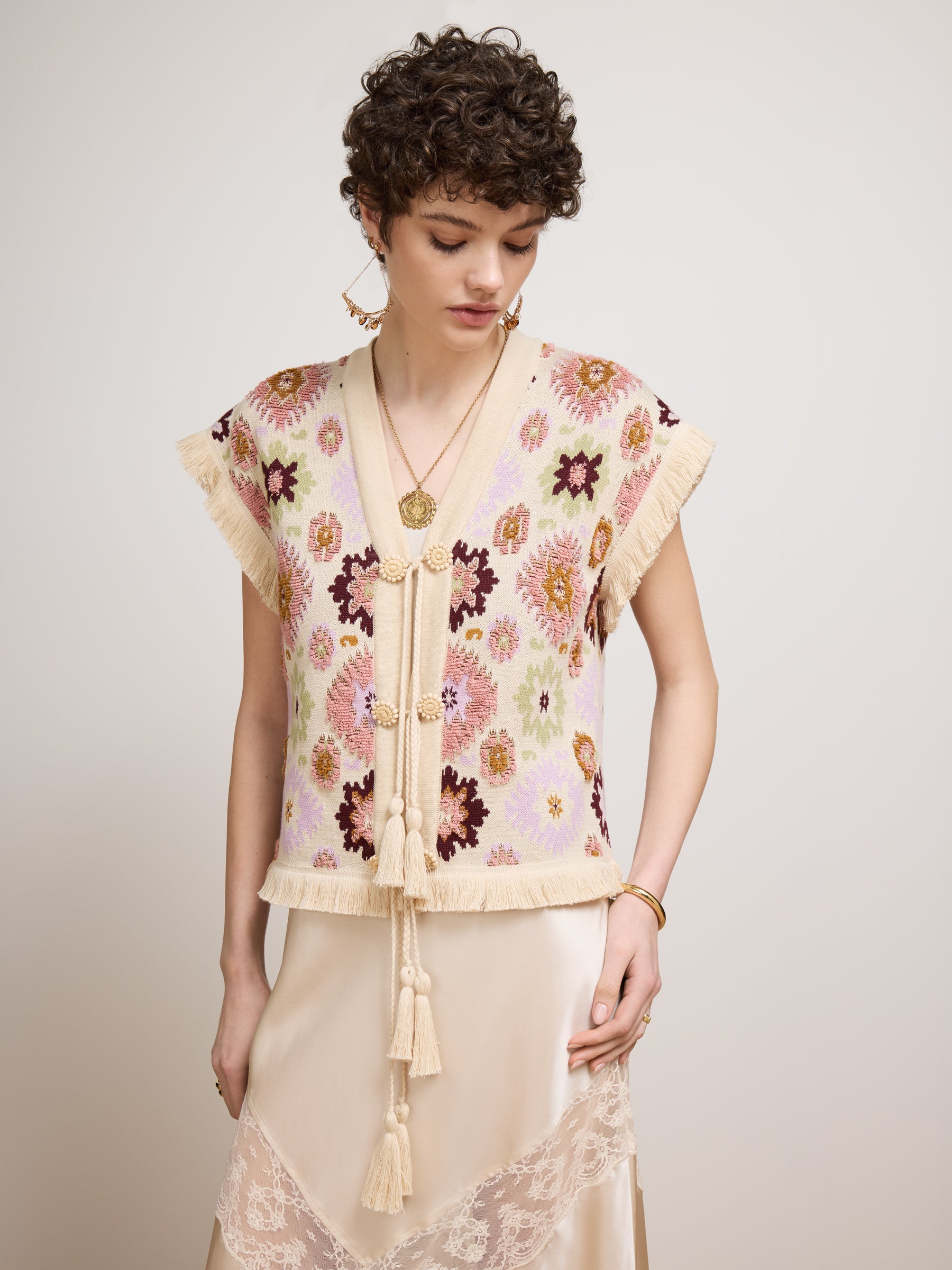 Soraya Waistcoat Ecru