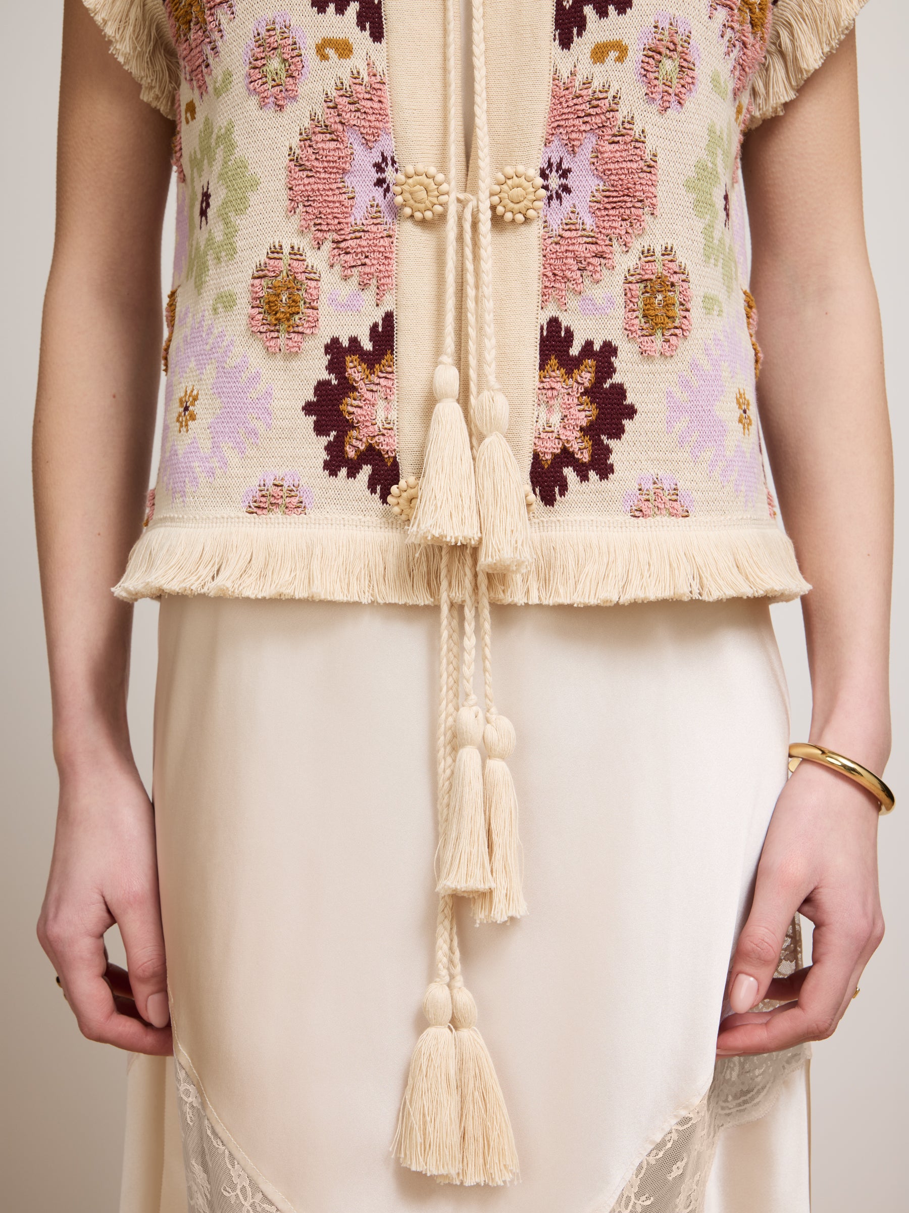 Soraya Waistcoat Ecru