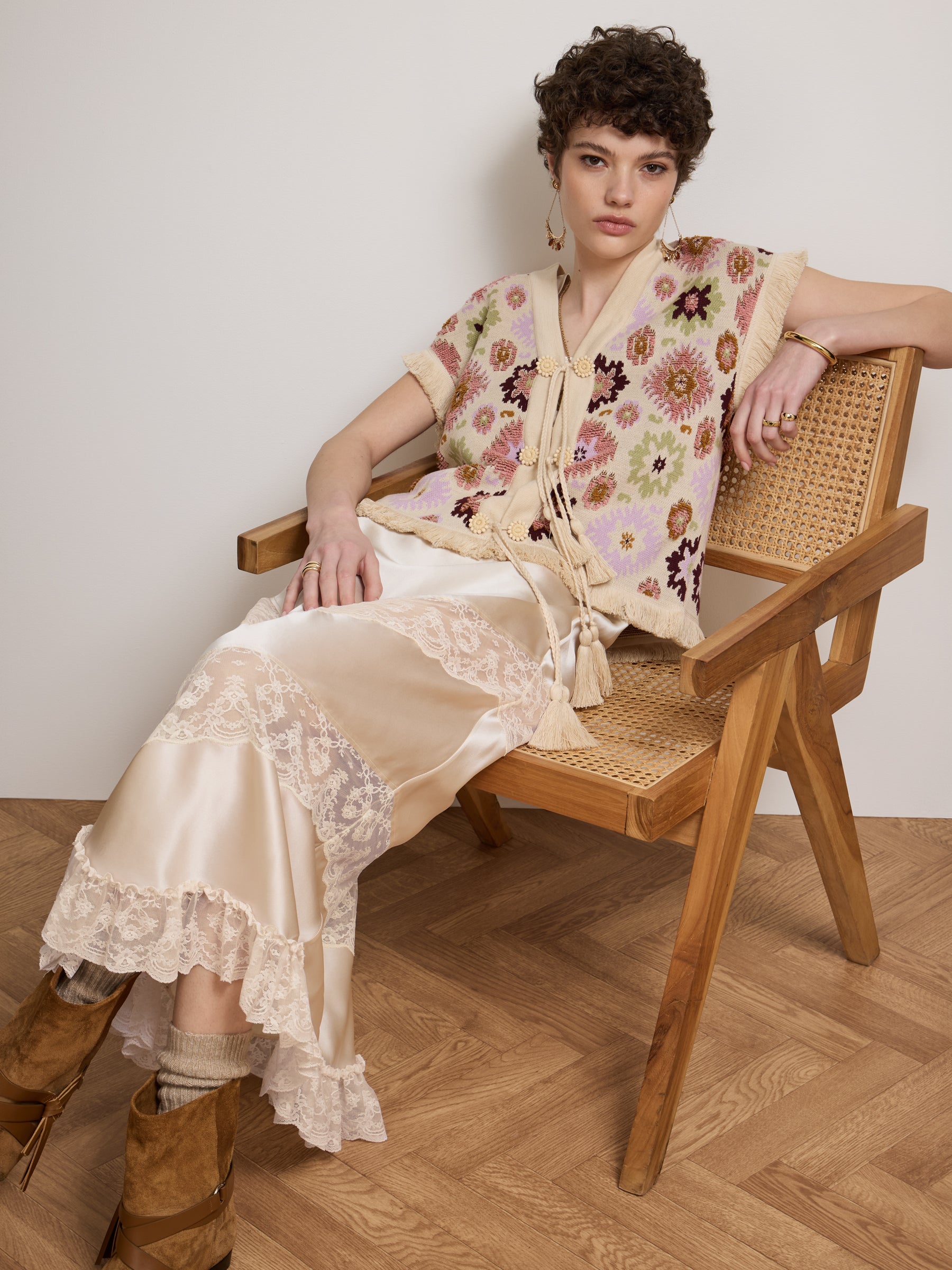 Soraya Waistcoat Ecru