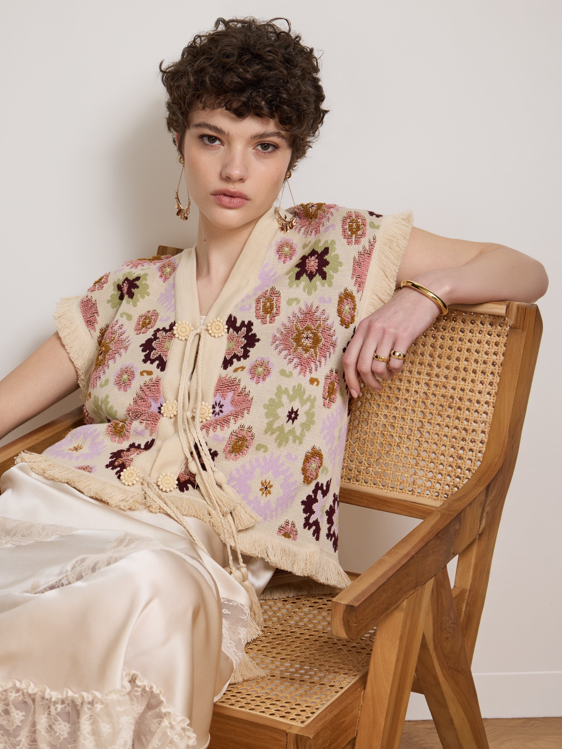 Soraya Waistcoat Ecru