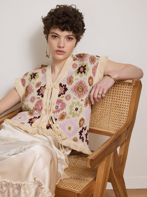 Soraya Waistcoat Ecru