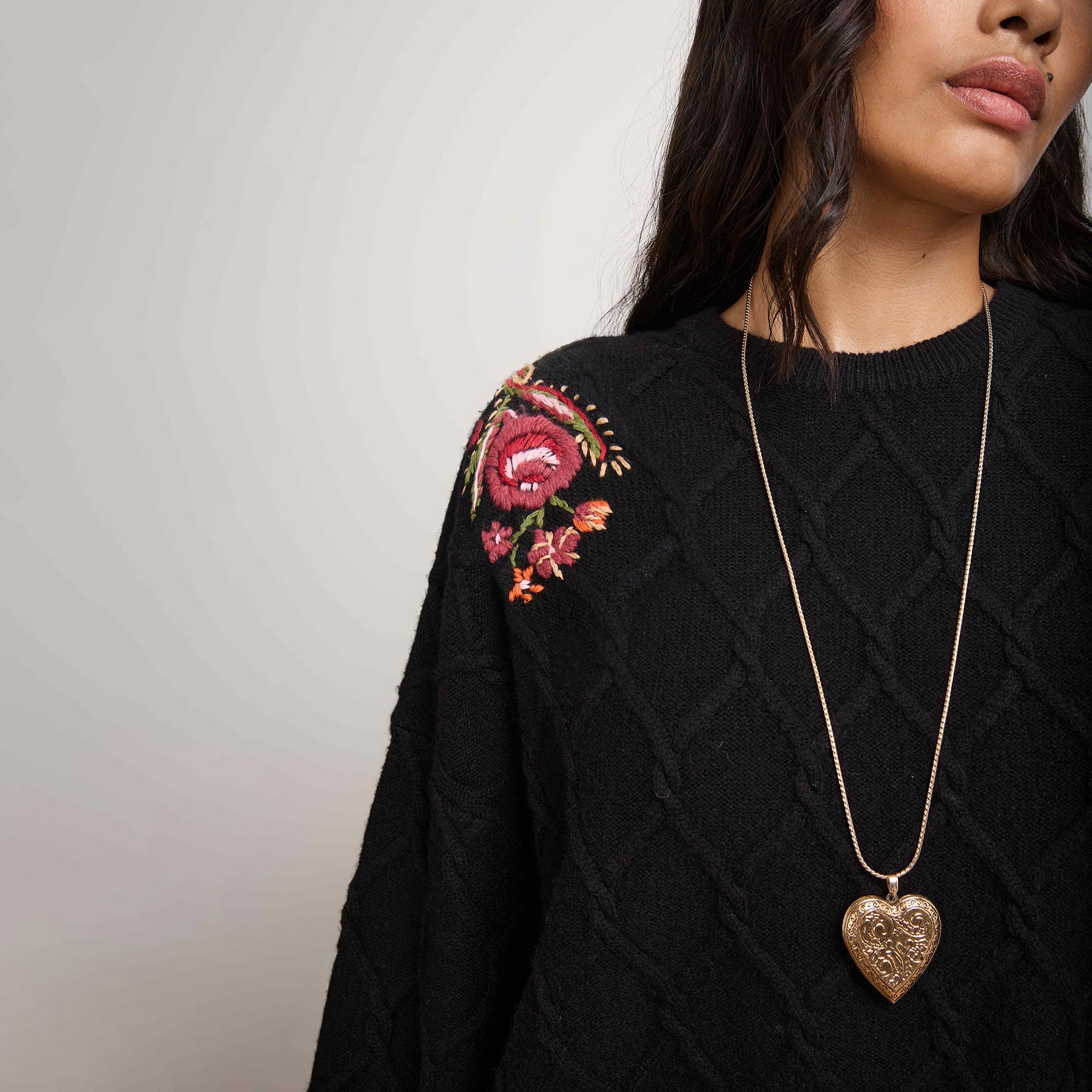 Talitha Embroidered Jumper Black