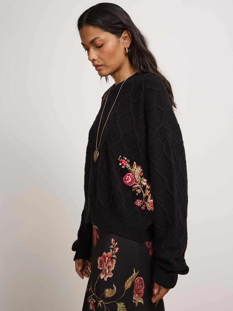 Talitha Embroidered Jumper Black