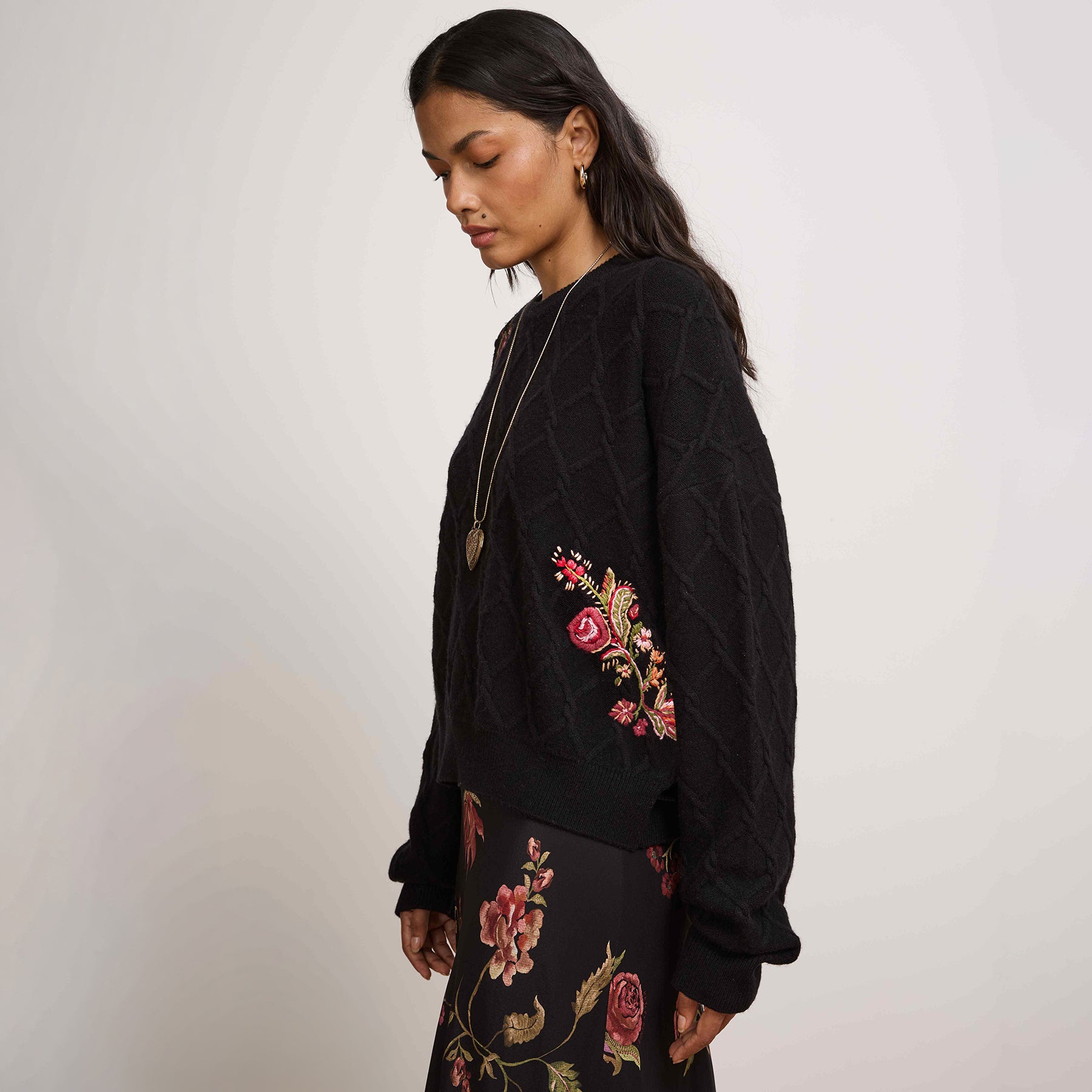 Talitha Embroidered Jumper Black