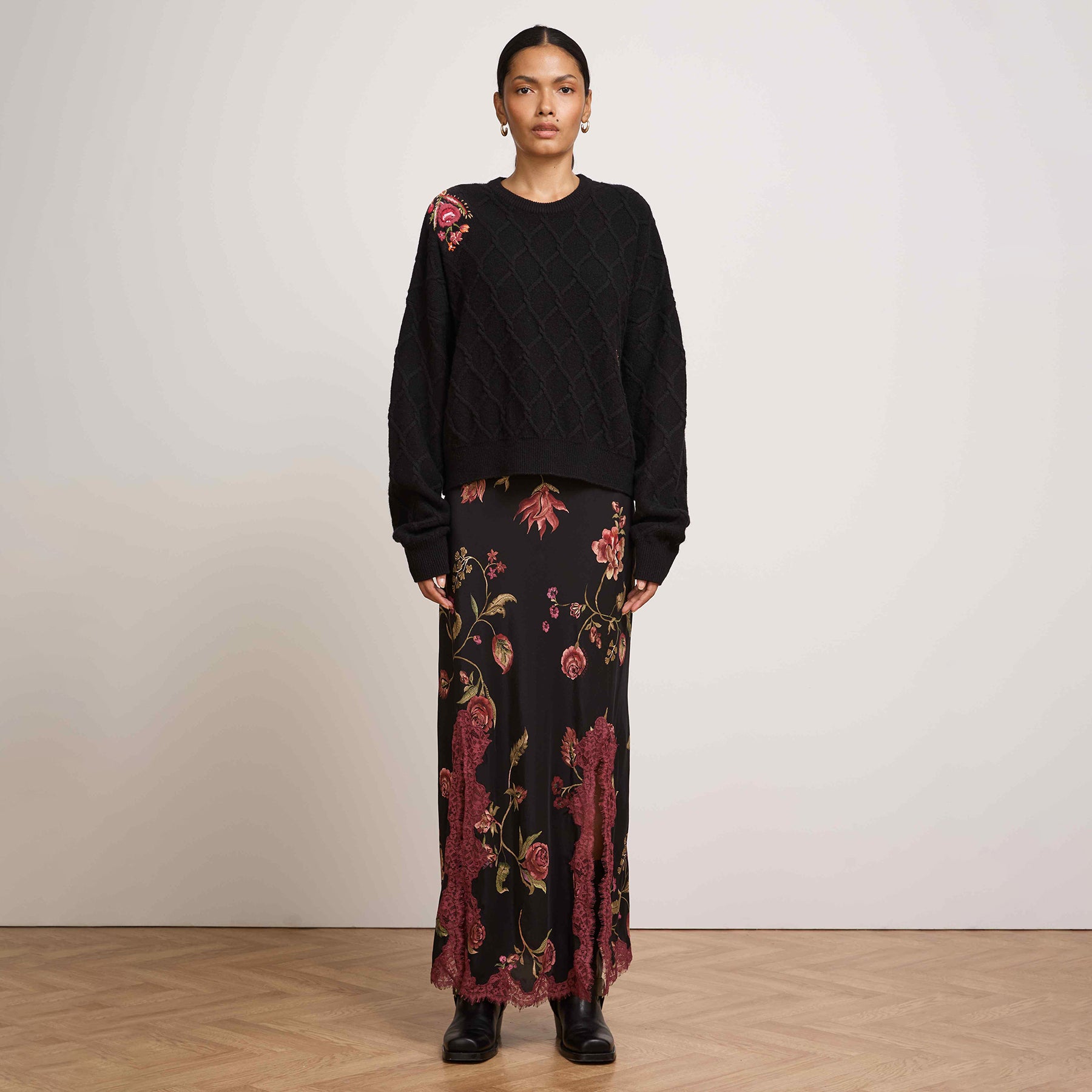 Talitha Embroidered Jumper Black