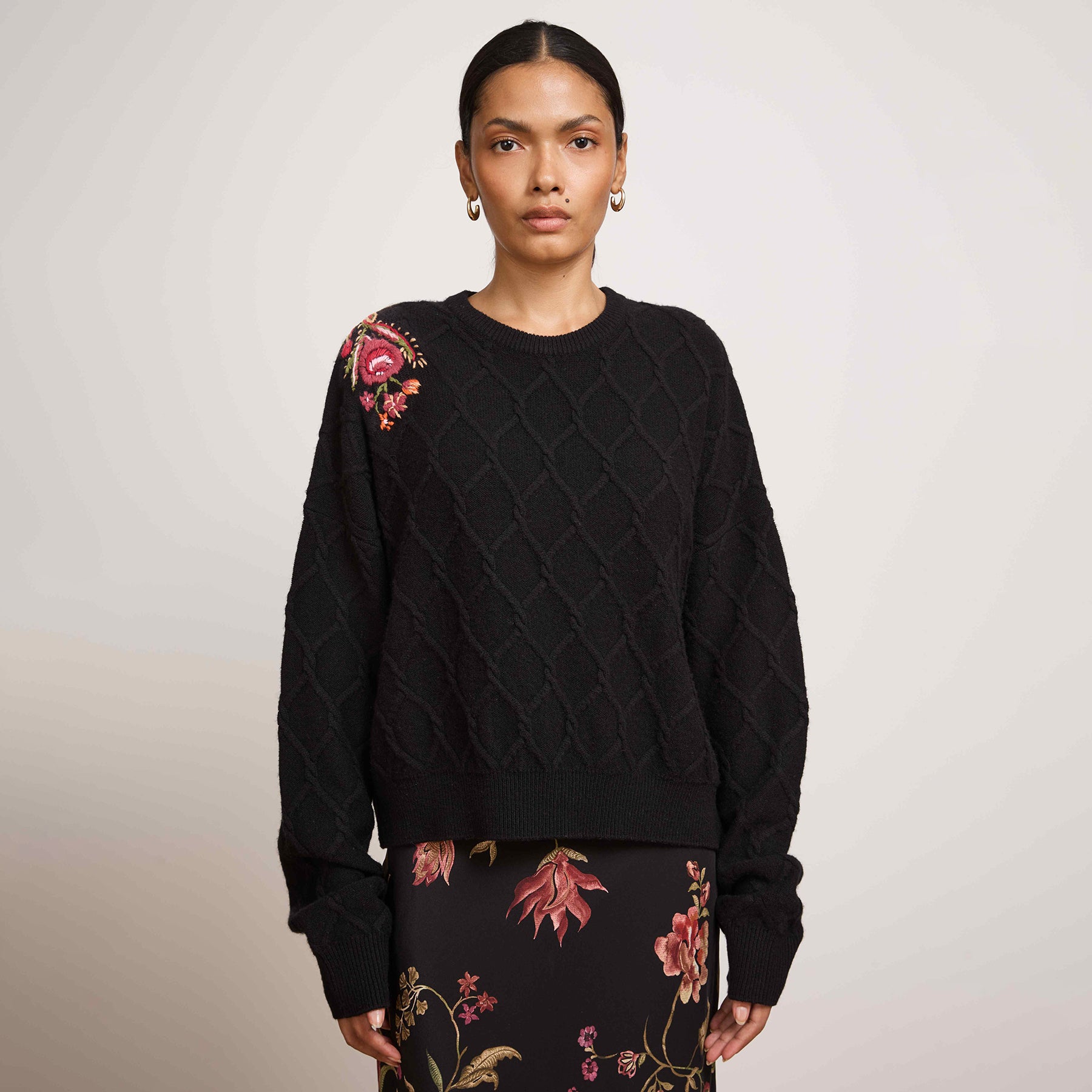 Talitha Embroidered Jumper Black