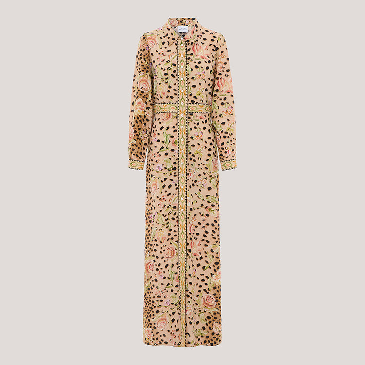 Talitha Leo Silk Shirt Dress Multi