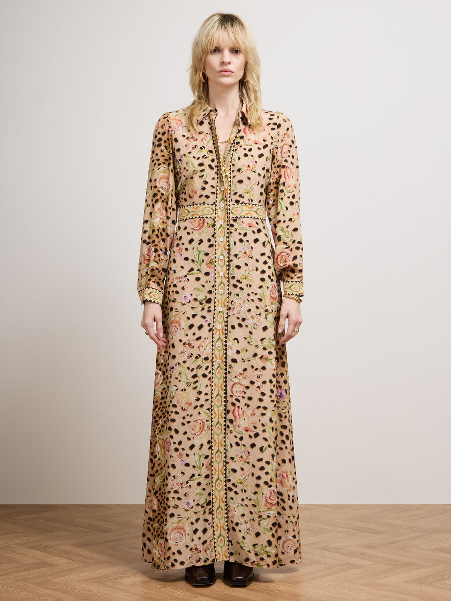Talitha Leo Silk Shirt Dress Multi