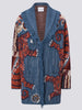 Tibetan Tiger Merino Cardigan Blue