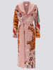 Tibetan Tiger Merino Jacquard Long Cardigan Pink