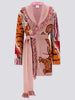 Tibetan Tiger Merino Jacquard Short Cardigan Pink