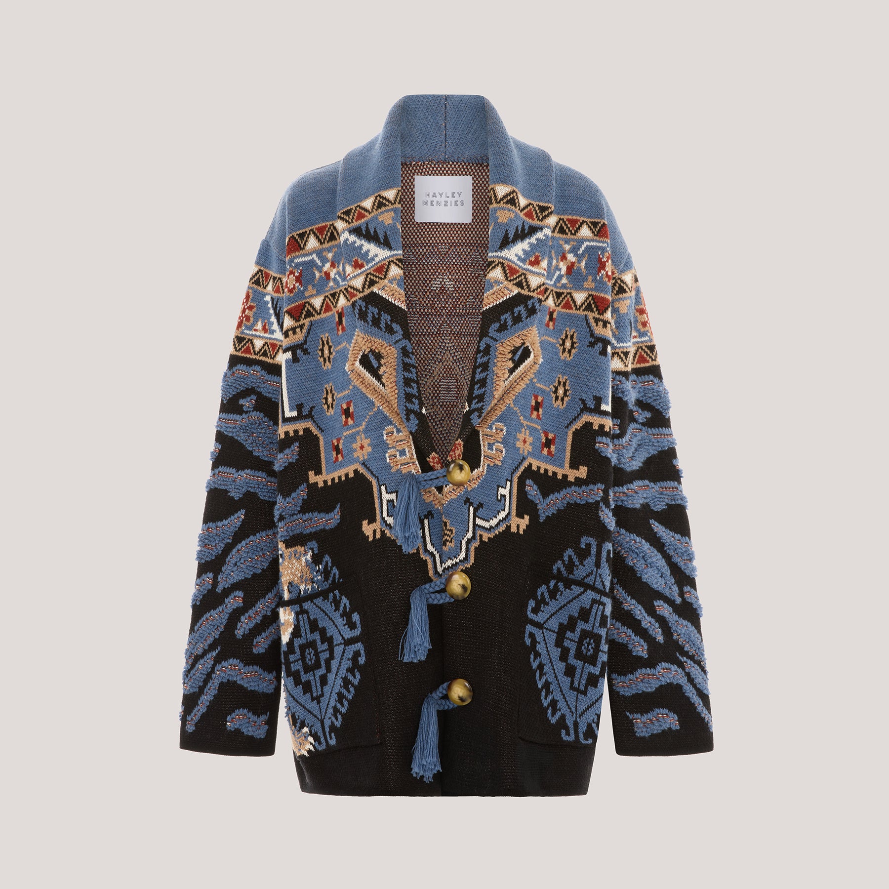 Tiger Loom Cardigan Blue