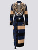 Tiger Stripe Cotton Jacquard Duster Navy